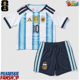 Koszulka piłkarska Argentyna Lionel Messi #10 Strój Domowy dla dzieci MŚ 2026 tanio Krótki Rękaw (+ Krótkie spodenki)
